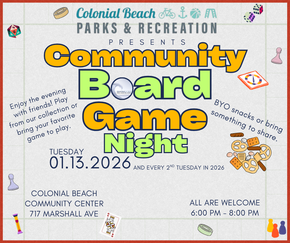 2026 2nd Tuesday Game Night 6-8PM CB Community Center